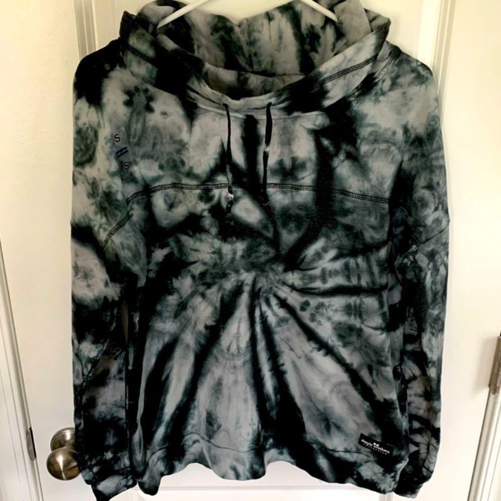 NWT Simply Southern Black Tie-Dye Cowl Neck Sweatshirt, Size Small